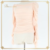 社交ダンス 衣装 トップス ブラウス カットソー ピンク系 ノーマカマリ NORMAKAMALI OMO 長袖 伸縮 ストレッチ 無地 レッスン 練習着 ダンス パーティ 発表会 ダンスウェア レディース 社交ダンス レッスン着 練習用 無地 長袖 おしゃれ かわいい 舞台衣装 発表会用 パーティー用 薄手