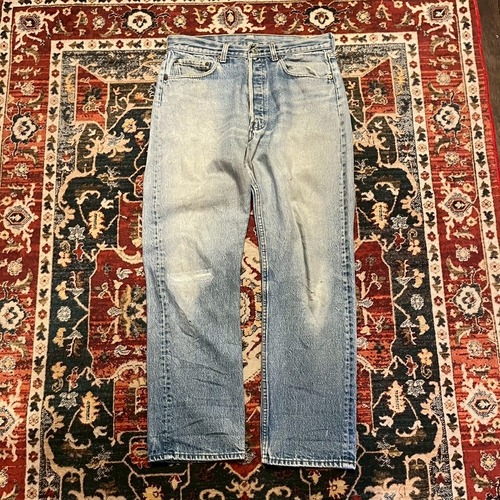 80s USA製 Levi's 501 ハチマル 後期 デニムパンツ W33 L32 W78cm ヴィンテージ ジーンズ グランジ ダメージ リーバイス インディゴ 70s