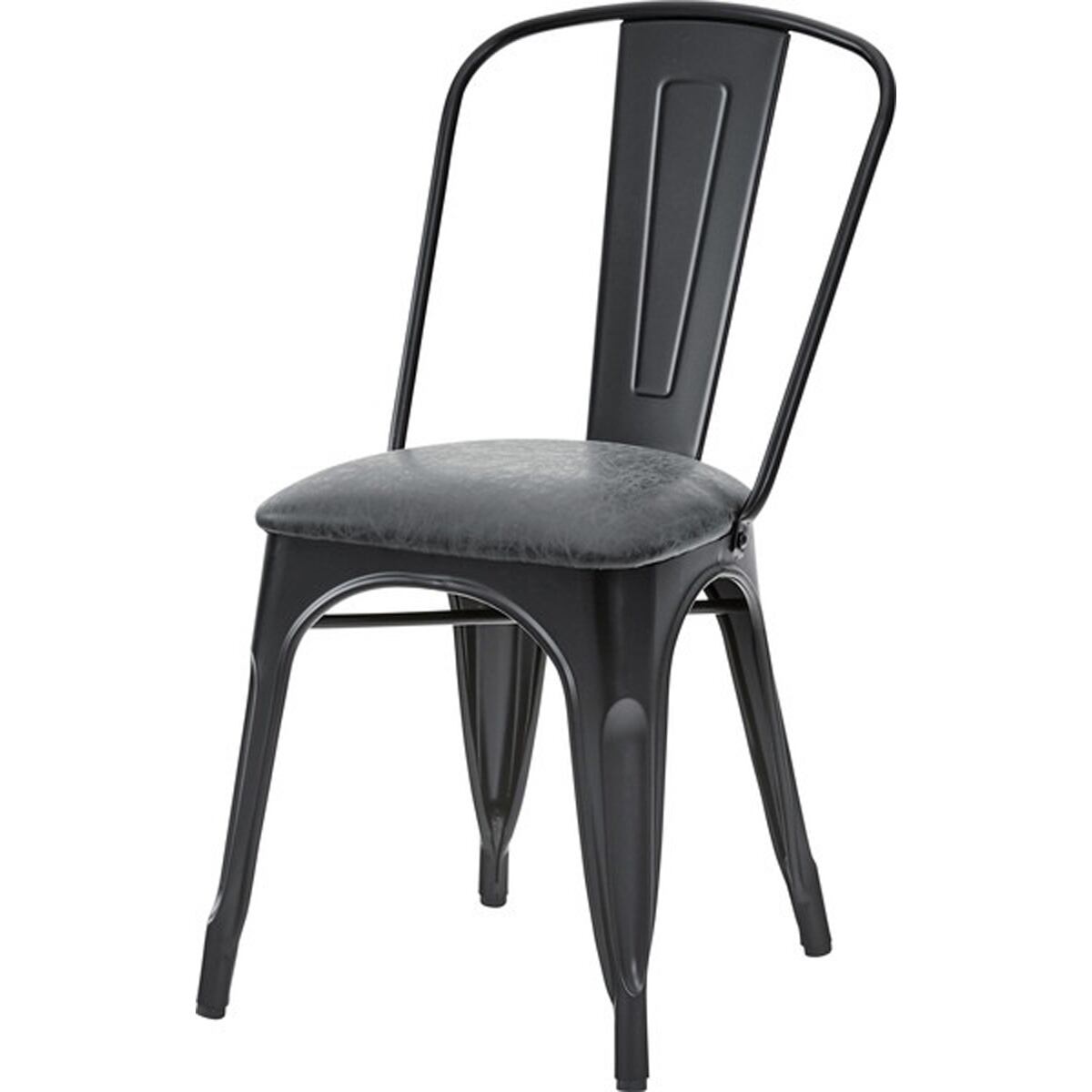 チェア PC-253 椅子 ソフトレザー スチール 背もたれ付 異素材 組み合わせ シンプル リビング ダイニング ショップ カフェ 店舗 ブラック ブラウン キャメル