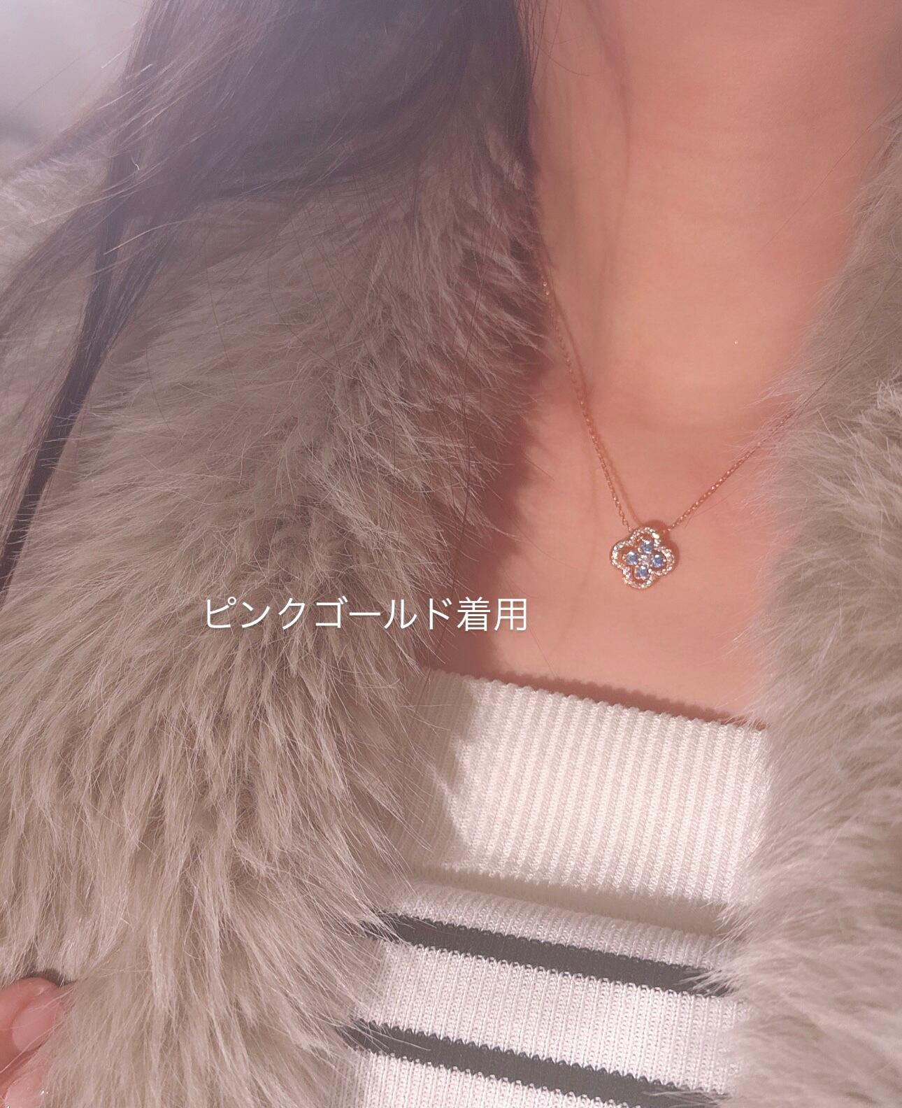 clover flower necklace BLUE ［142］ | SASSY ANGEL