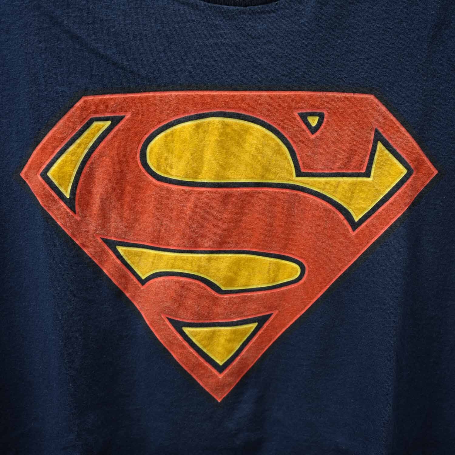 古着 2980円コーナー】Lサイズ！ SUPERMAN スーパーマン Sロゴ Tシャツ