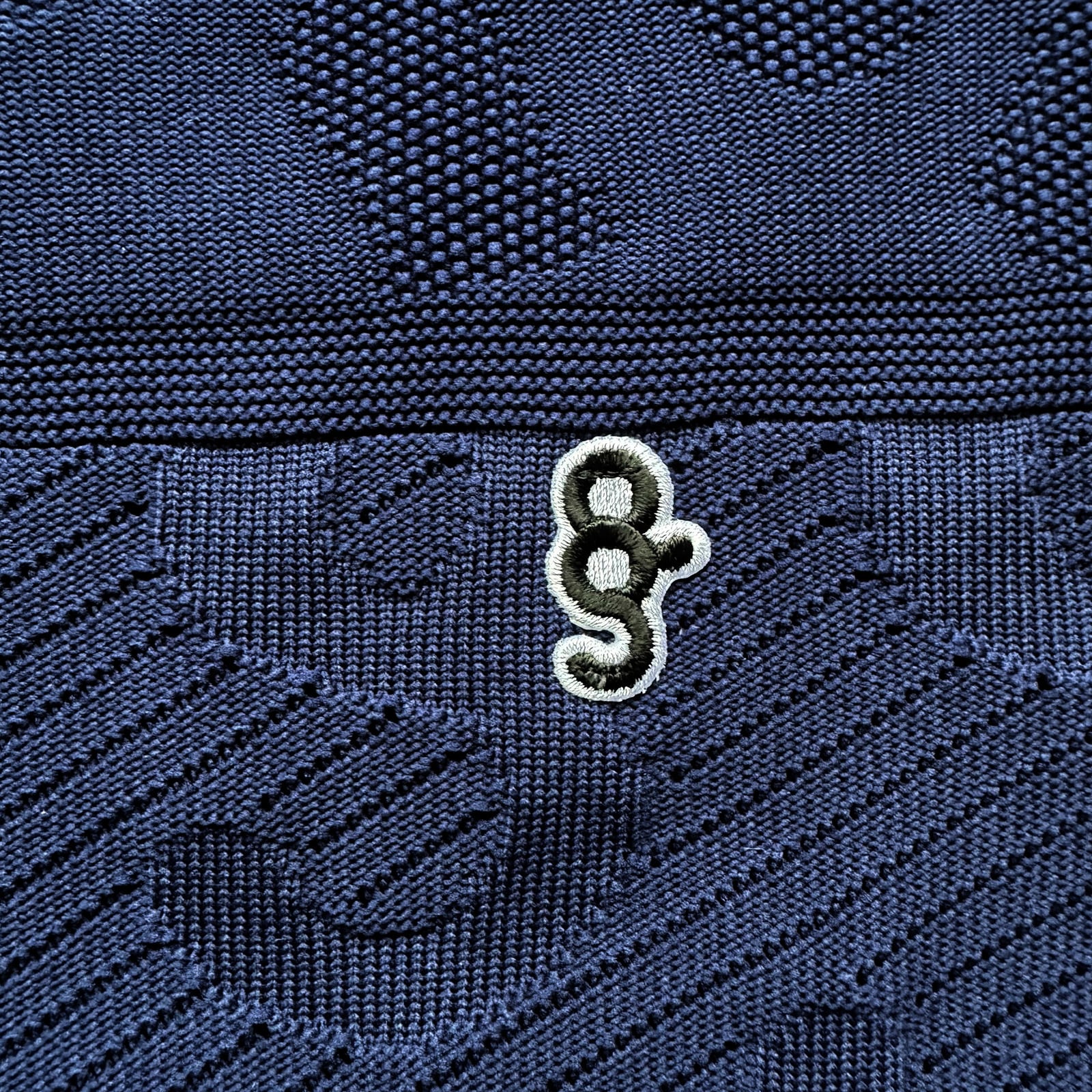LOGO JACQUARD KNIT POLO -NAVY- | 8G SHOOT WEBSTORE