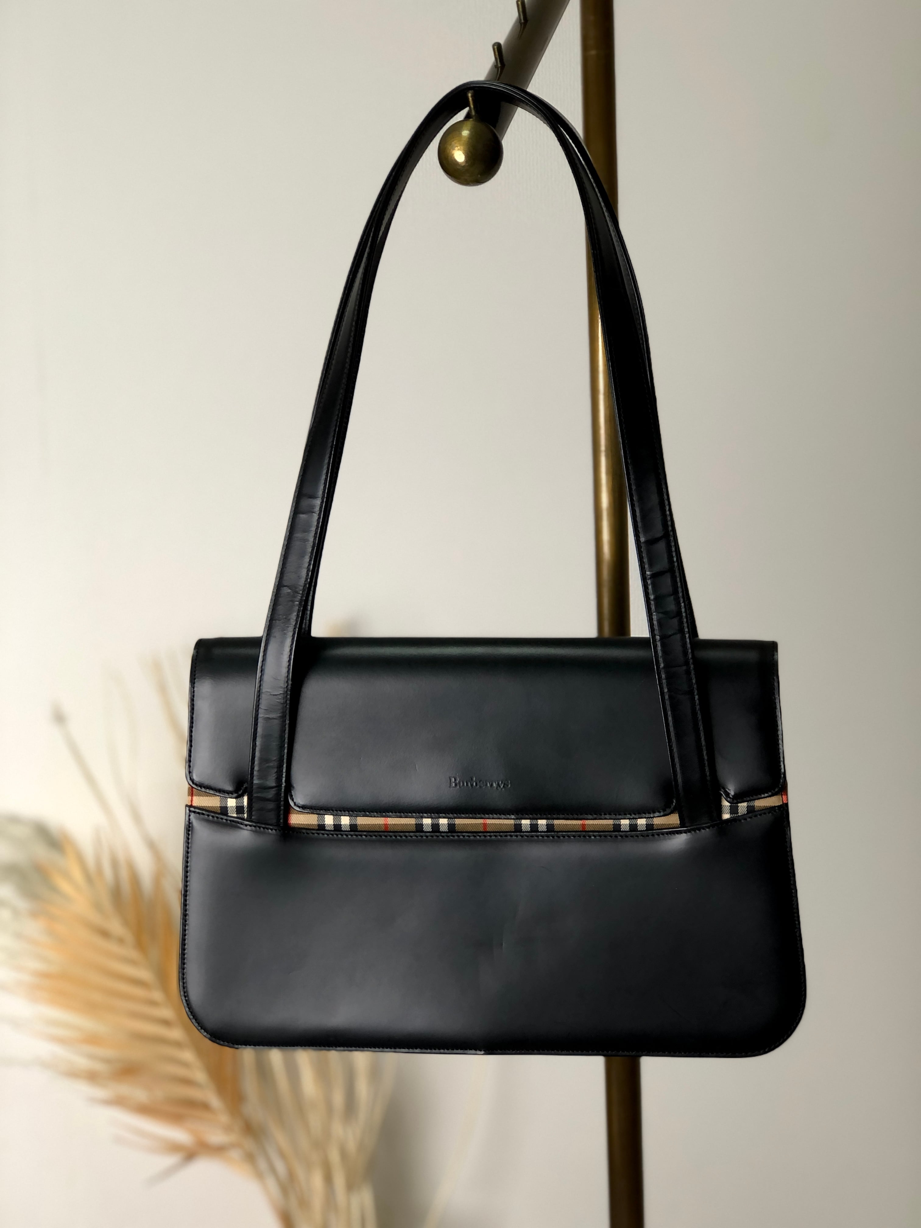 BURBERRY バーバリー クラシックチェック レザー トートバッグ