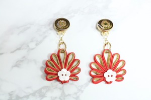 earring China gold x red