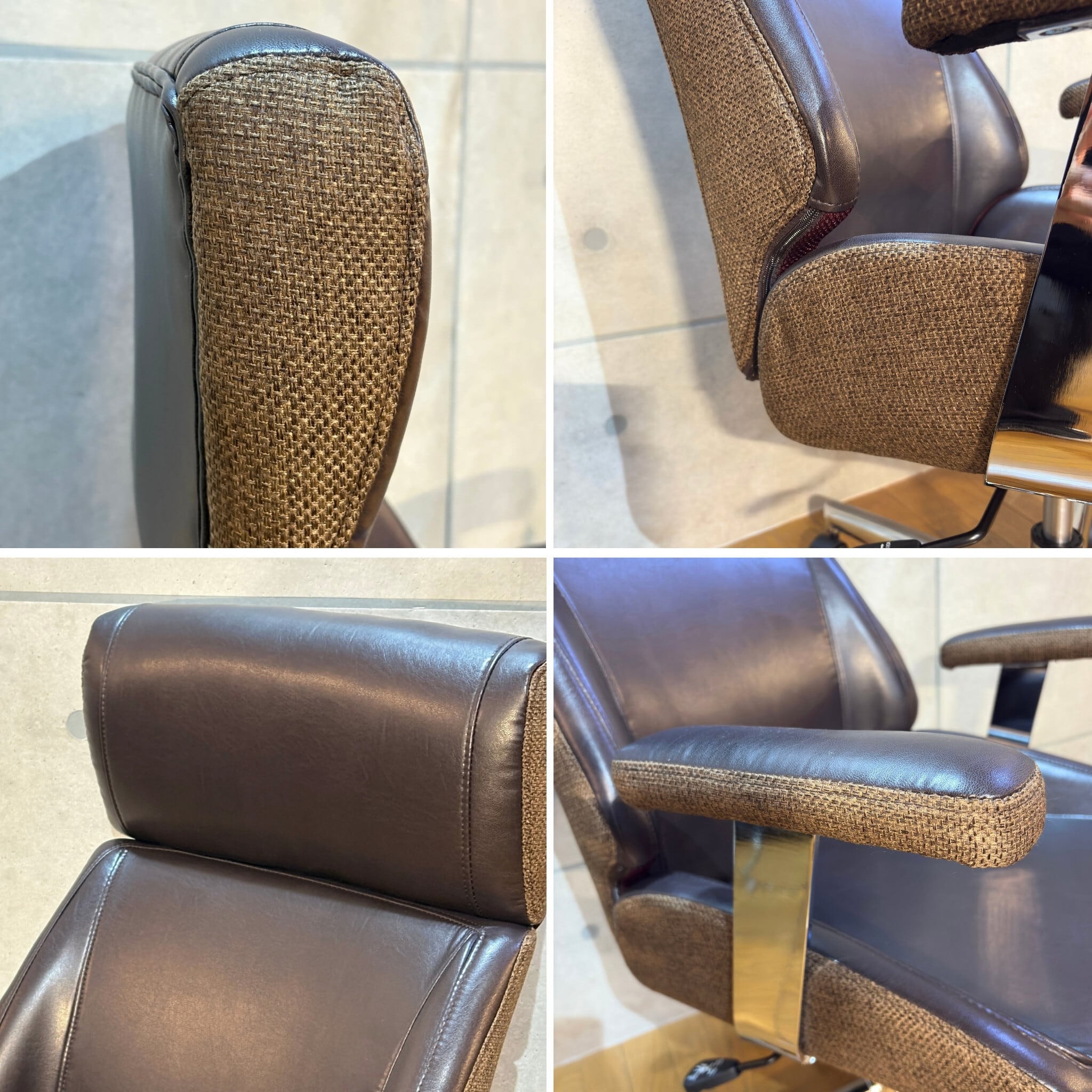 新品】ヴィンテージ風 デスクチェア WP | レザー×ファブリック