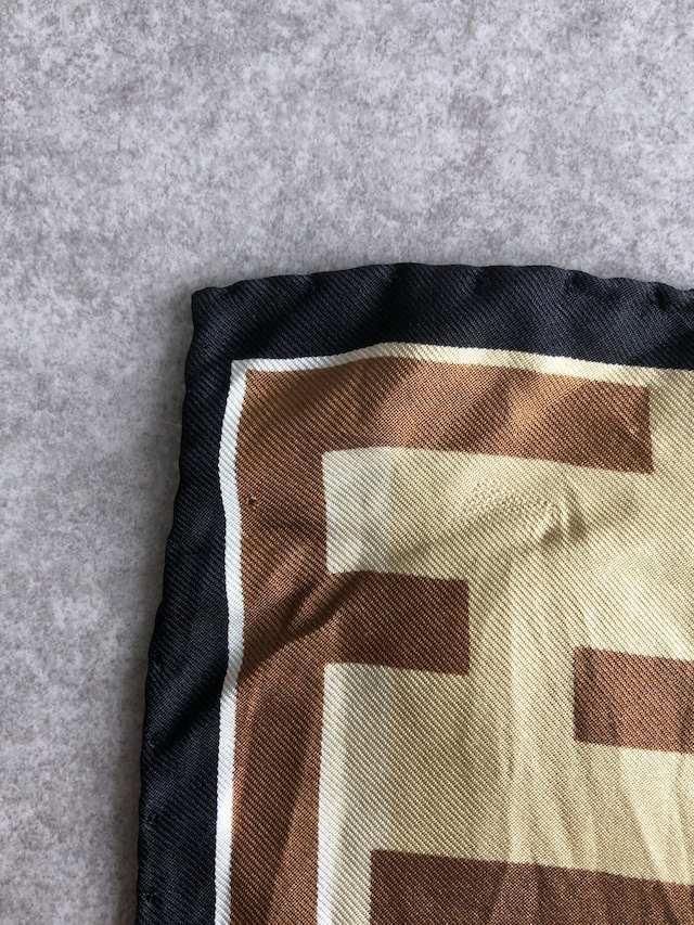 FENDI フェンディ スカーフ ブラウン FFモチーフ シルク vintage ヴィンテージ オールド tkau2i
