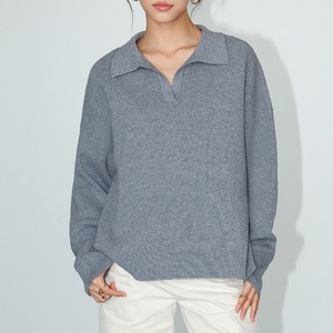 ポロラベルセーター　 3col　AL2046