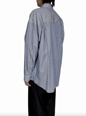 【Graphpaper】Broad Stripe L/S Oversized Regular Collar Shirt