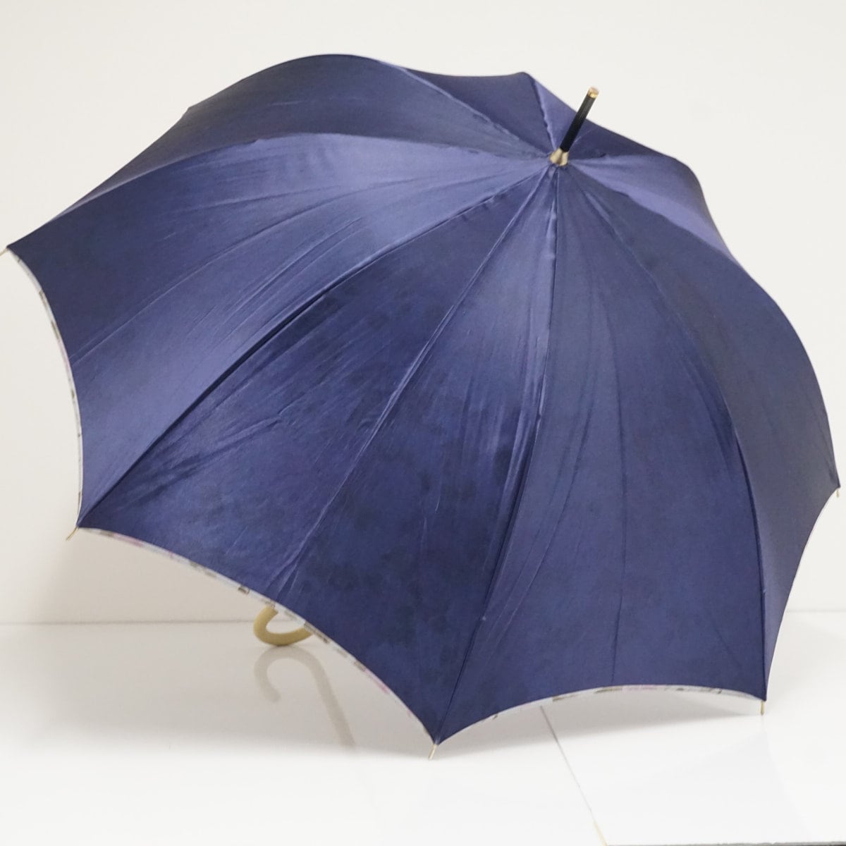 日傘 前原光榮商店 USED品 シャンタン ショート ネイビー 紺 47cm 高級