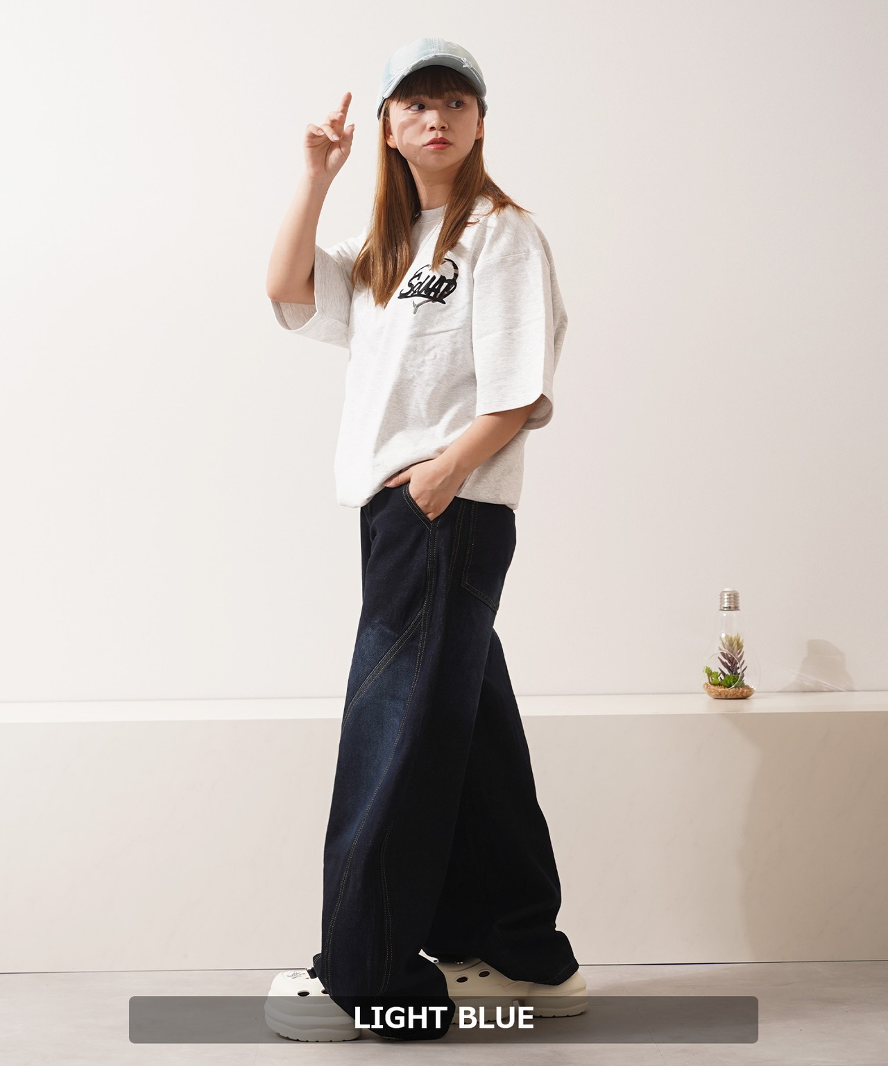 ◆刺繍ロゴ ダメージ ピグメントキャップ◆ch-25118