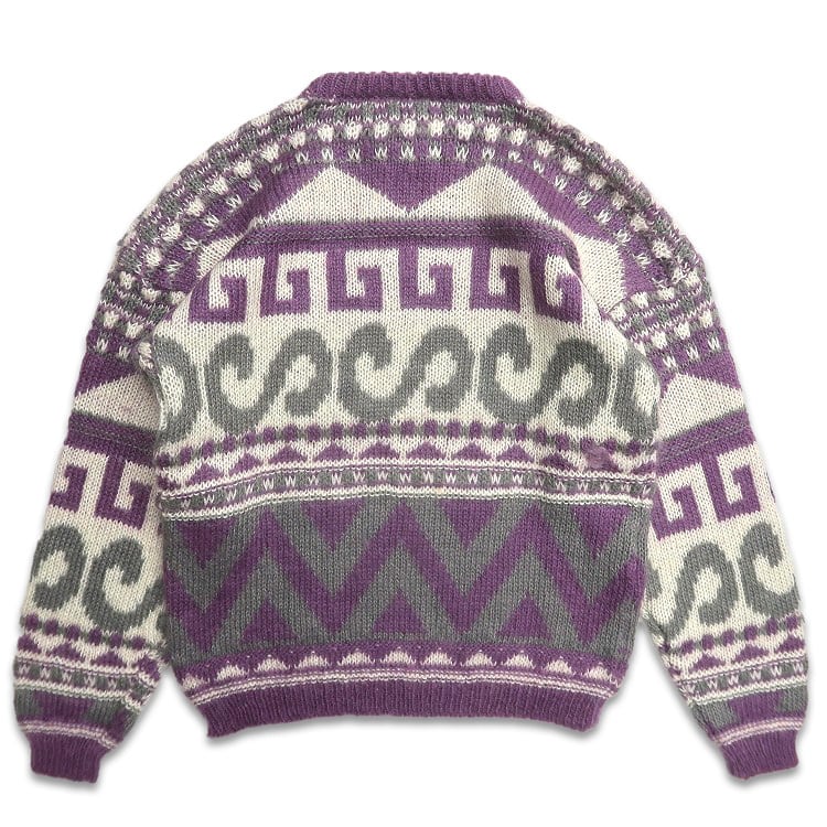 古着 TOGETHER 総柄 アクリル ウール ニット セーター 表記：M