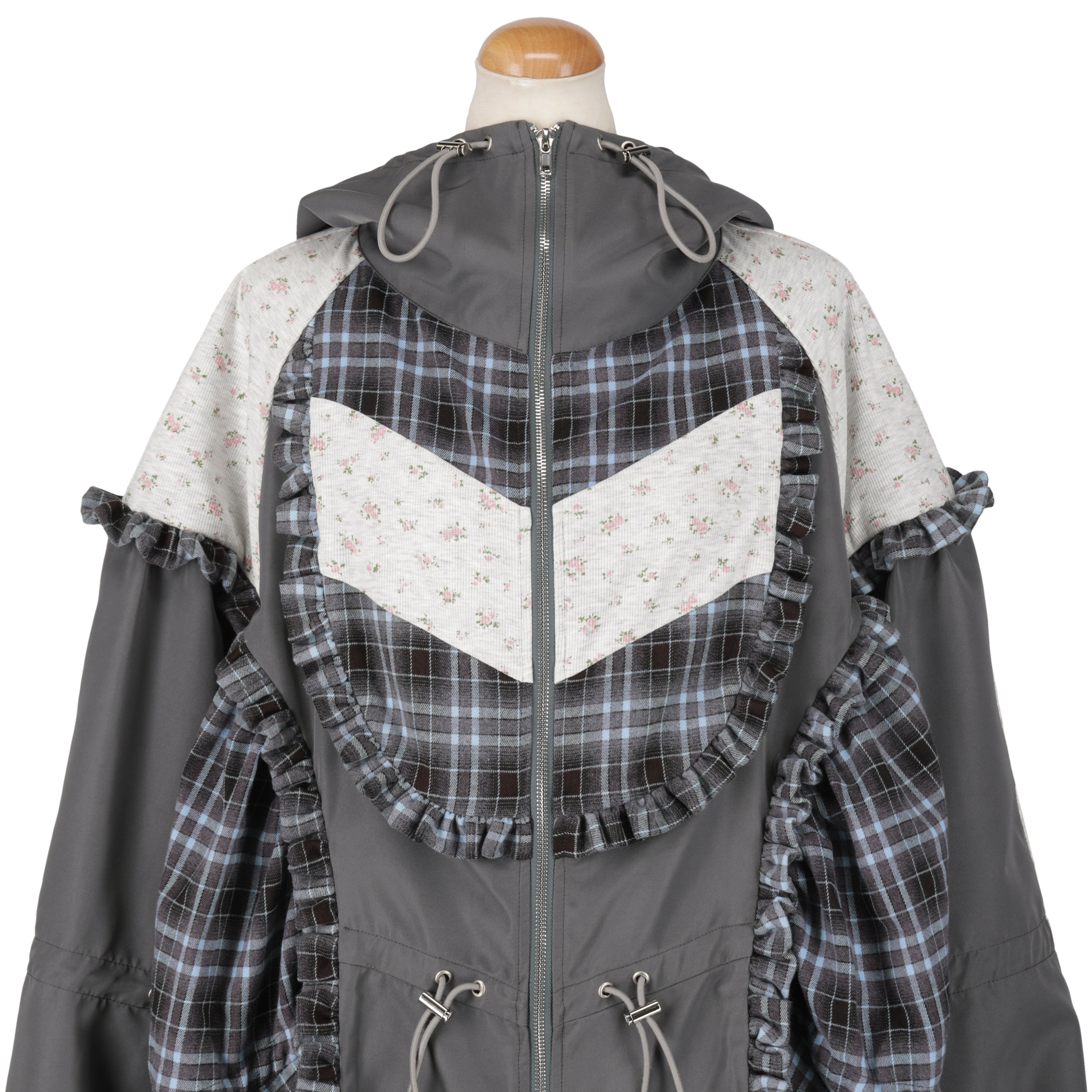 トラックフーディーワンピース　GRAY