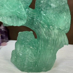 大☆可愛いグリーンフローライト・ふくろう