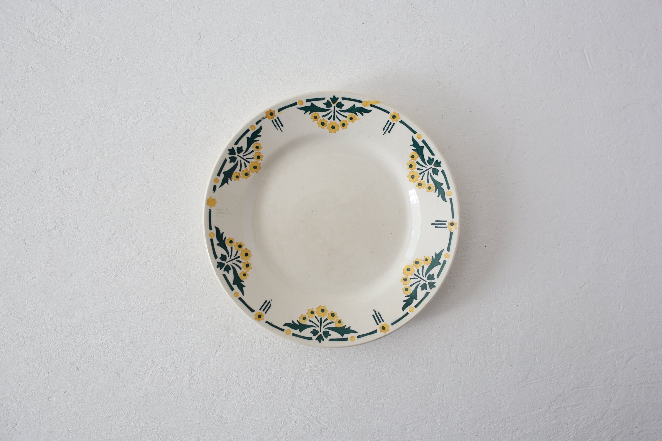 フランス アンティーク Choisy le Roi ショワジールロワ タンポポ柄 デザート皿 N-03548b