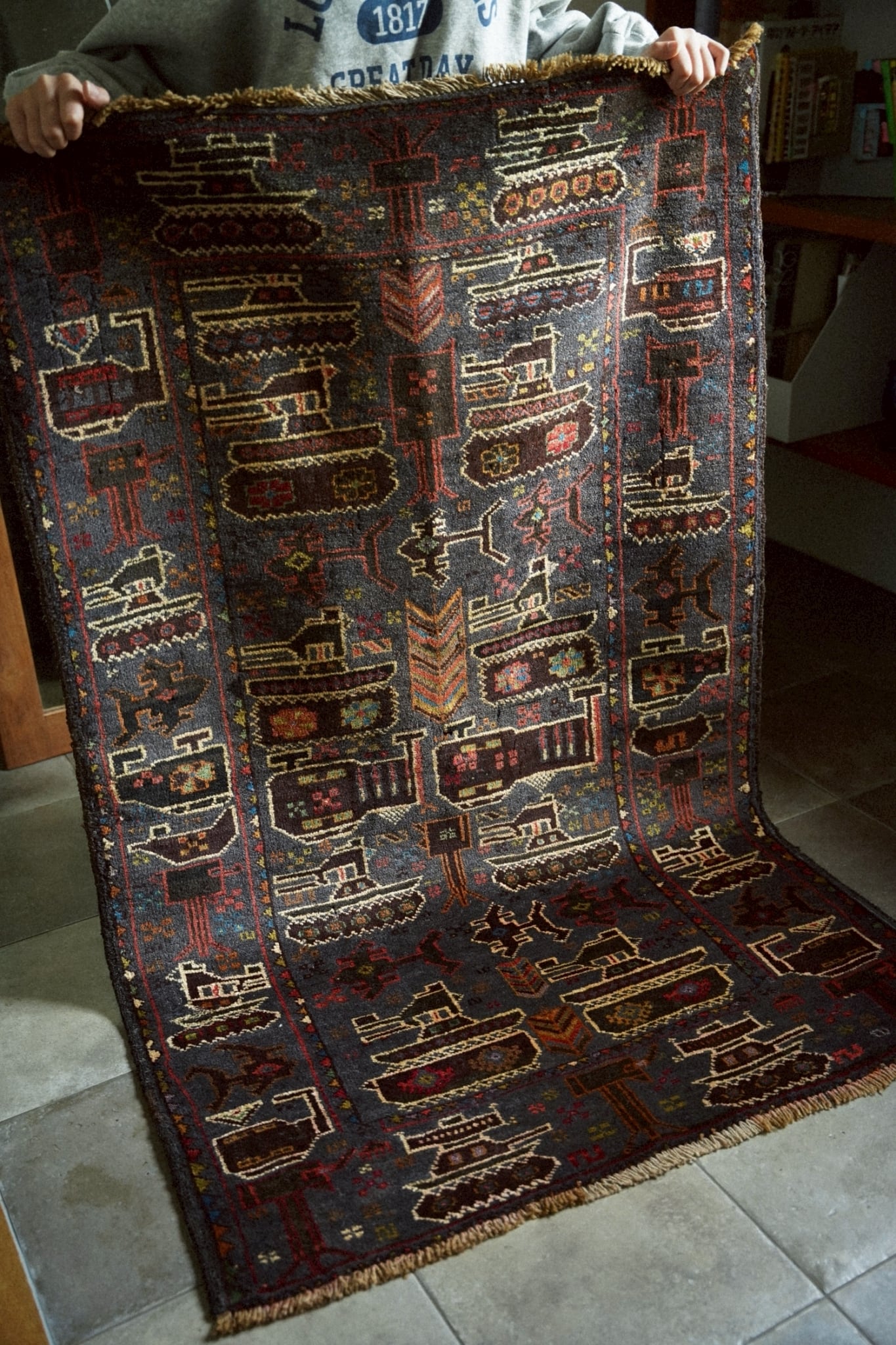 1977-Vintage Baluch War rug