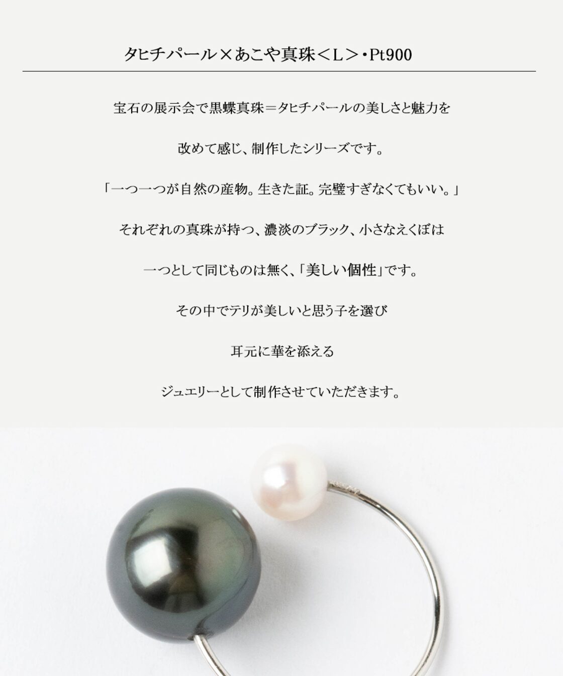 イヤーカフ レディス 大ぶり ブラックパール 黒蝶真珠 タヒチパール 