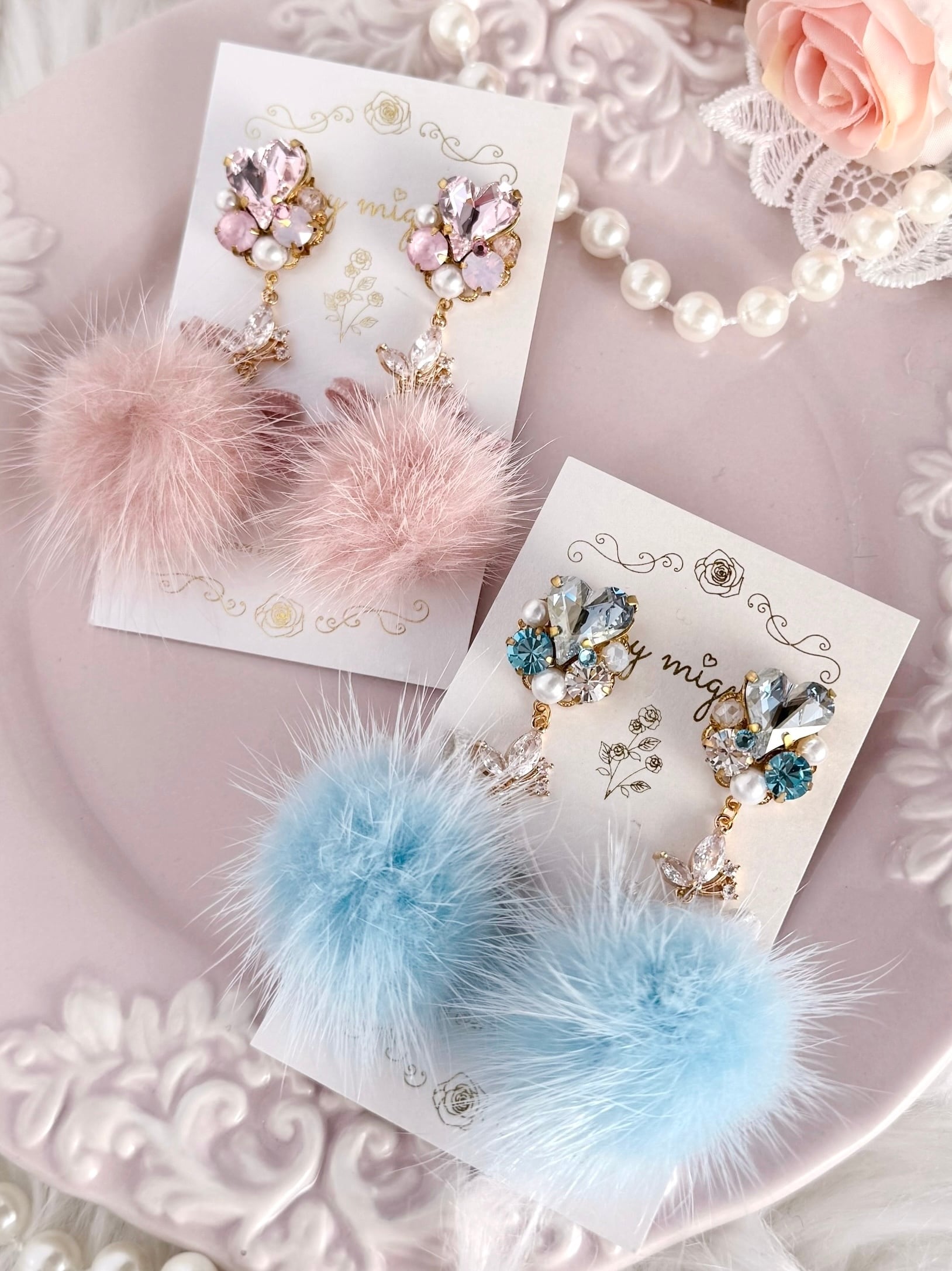 ハートファーピアス/イヤリング【AW-24】