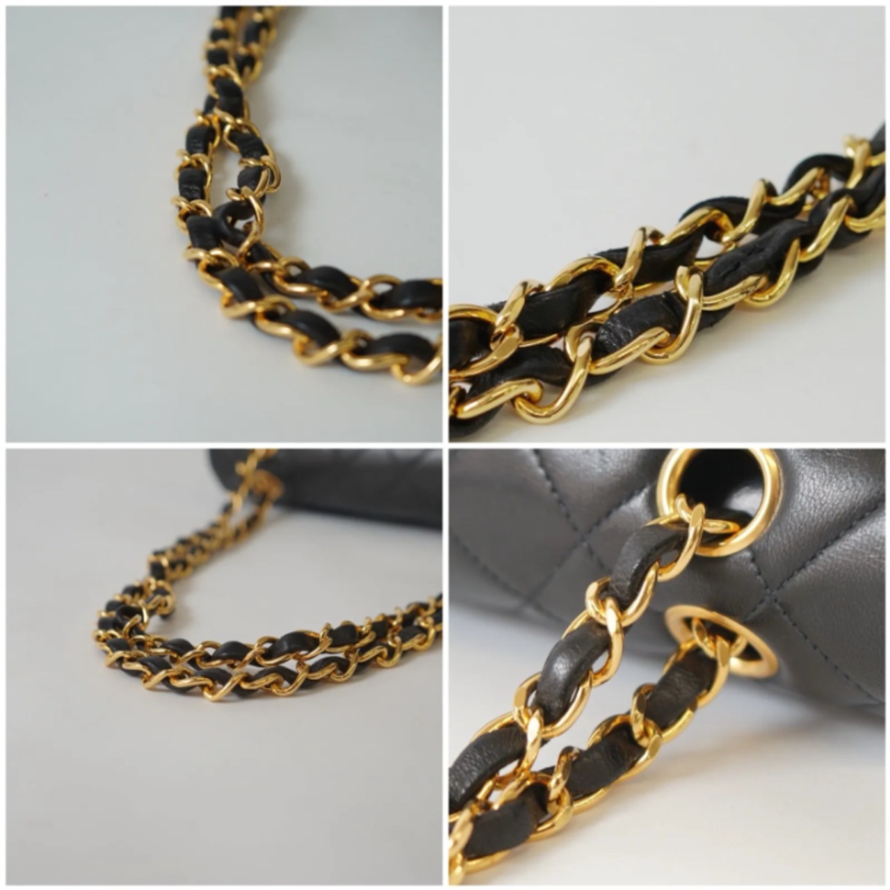 CHANEL シャネル マトラッセ 25 ラムスキン ダブルフラップ ダブルチェーン ショルダーバッグ ゴールド金具 ブラック 4番台