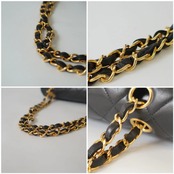 CHANEL シャネル マトラッセ 25 ラムスキン ダブルフラップ ダブルチェーン ショルダーバッグ ゴールド金具 ブラック 4番台