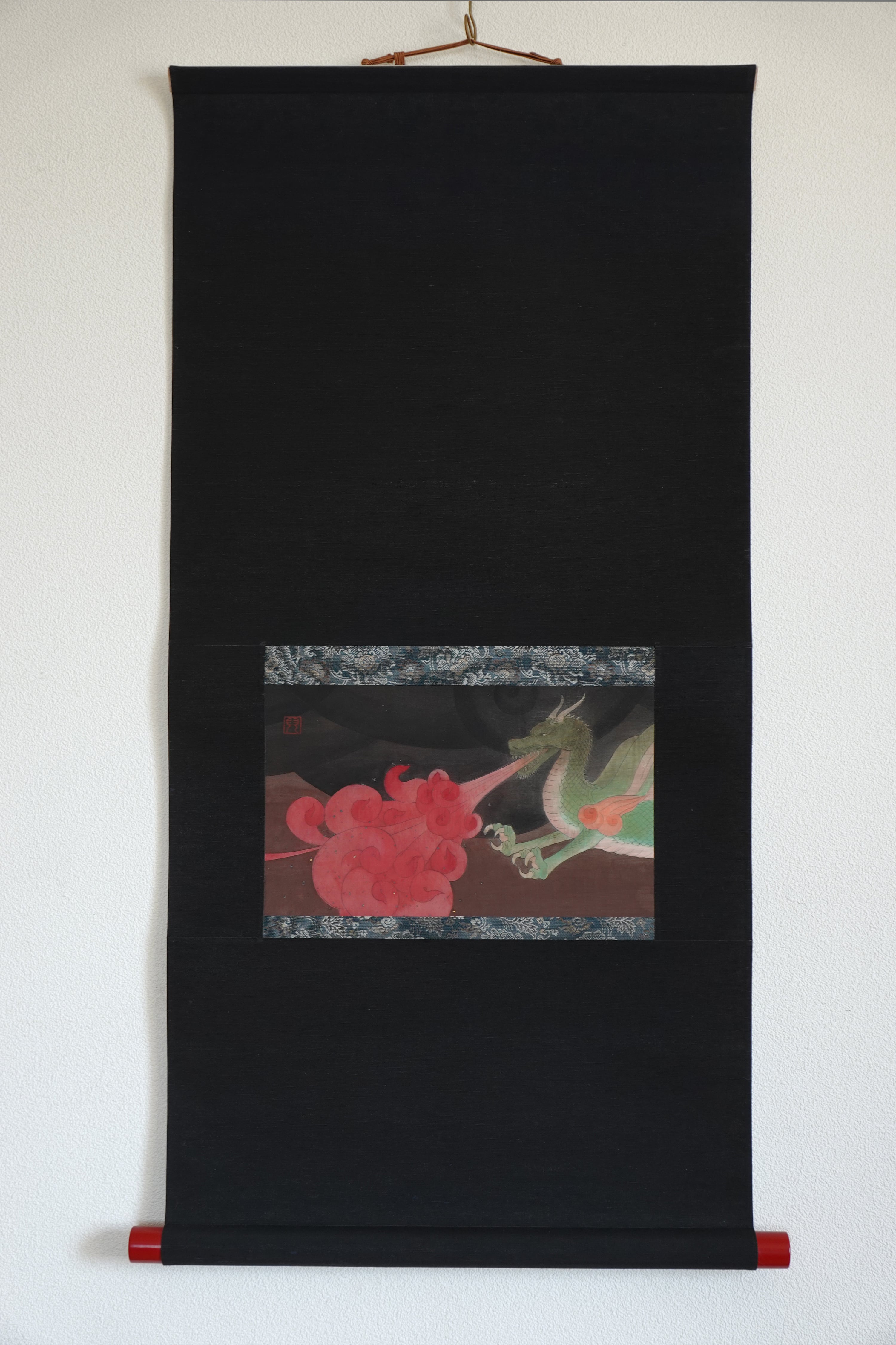 印象派 肉筆日本画 紅薔薇 直筆サインあり 印象派 肉筆日本画 紅薔薇