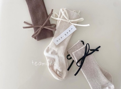 即納⌇﻿team and / ribbon socks