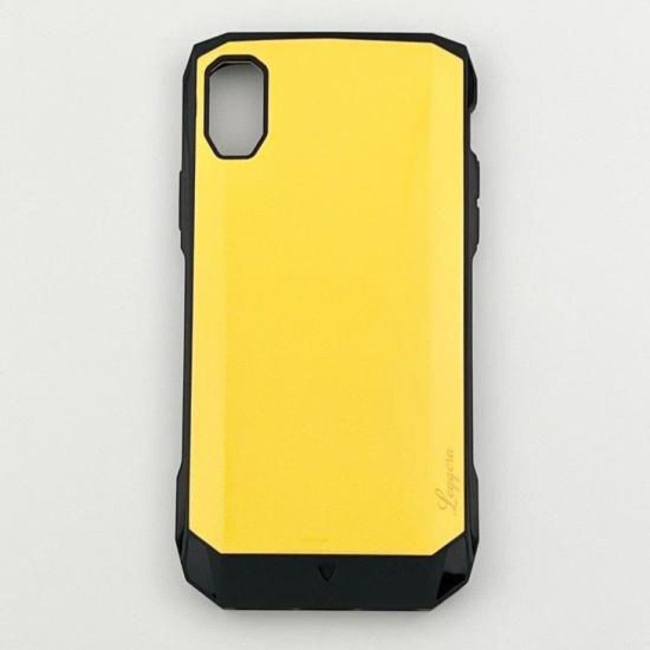 iPhone XR ハイブリッドケース イエロー ワイヤレス充電対応 耐衝撃 TPU×ポリカーボネート