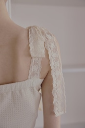 Lace ribbon bare tops