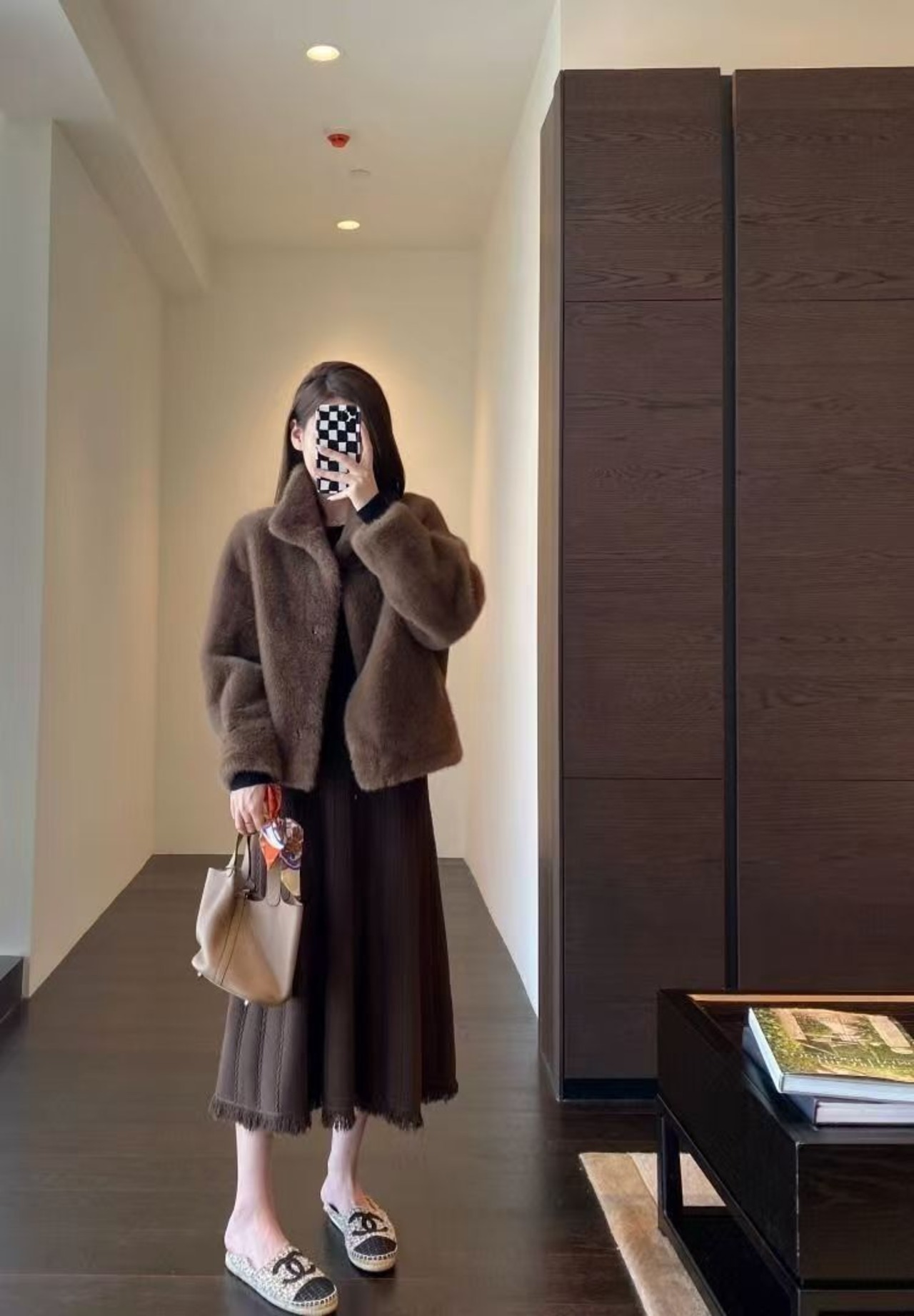 ミンク風フェイクファーアウター_132929