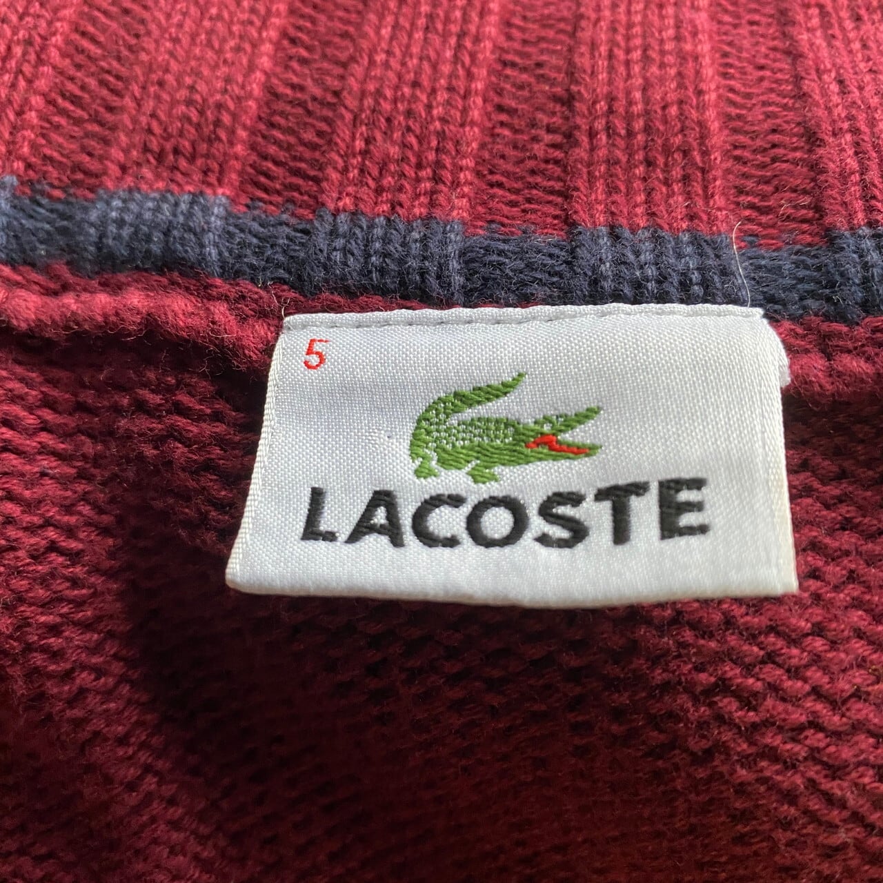 LACOSTE ラコステ フルジップ コットンニット ジャケット メンズL相当