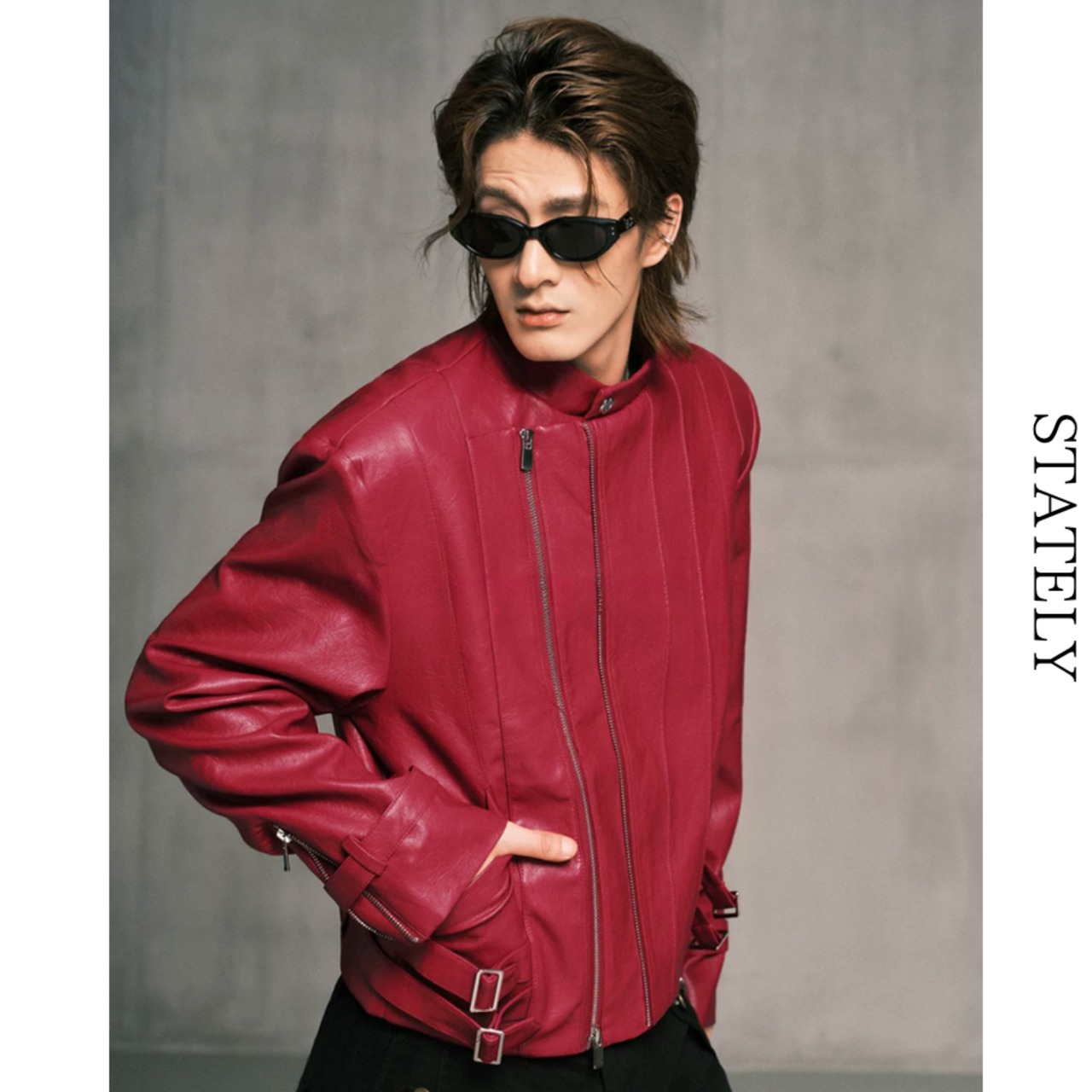 Asymmetry Zip ライダースジャケット/2color_O64・画像11