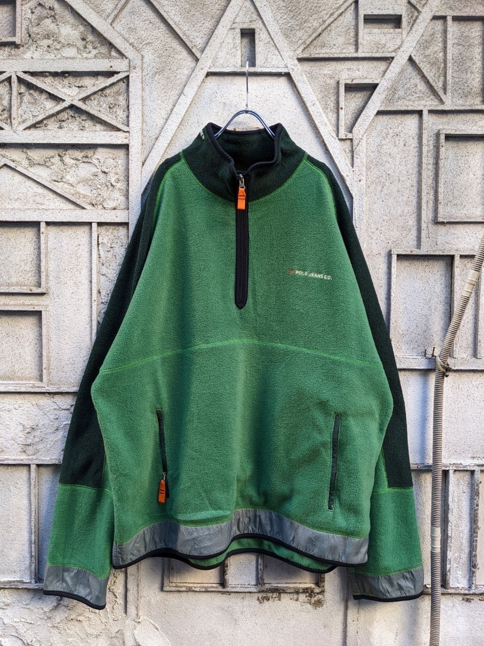 RALPH LAUREN" fleece half-zip pullover vintage | 深緑オンライン
