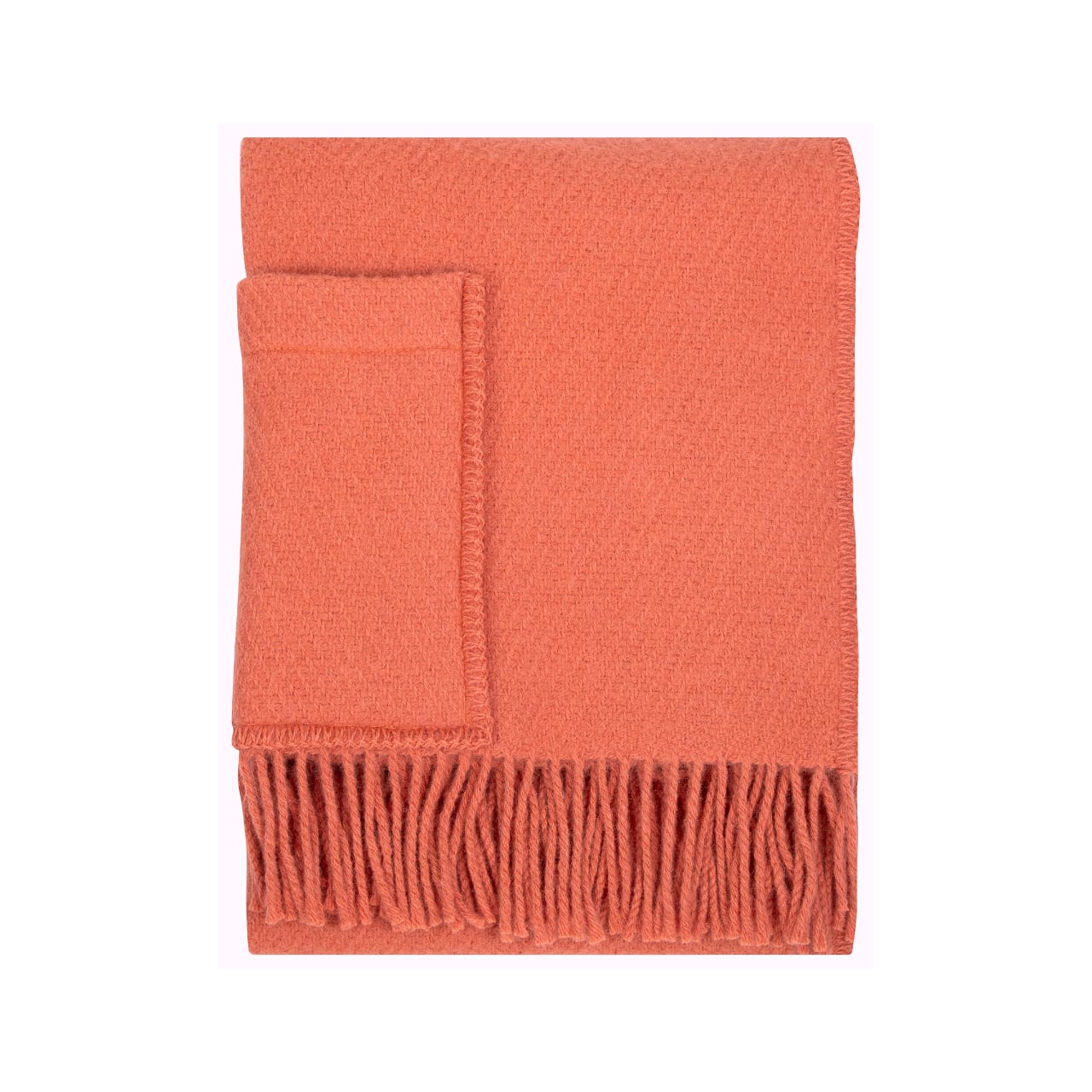 UNI ポケットショール / orange / 60x170cm+fringes / ポケット付き