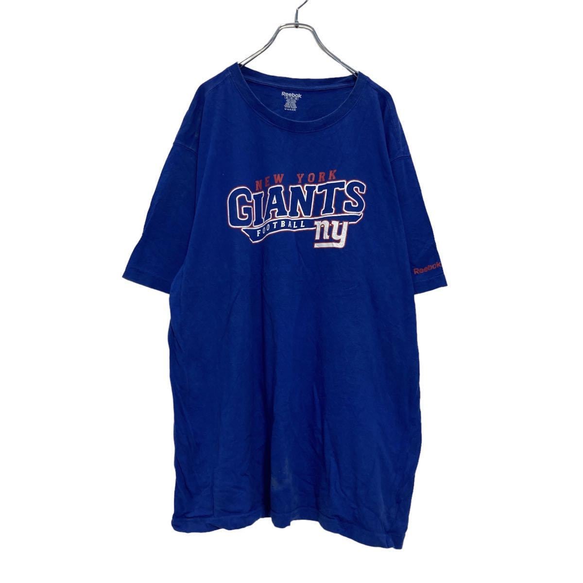 Reebok 半袖 プリント Tシャツ 2XL ブルー NFL ニューヨーク