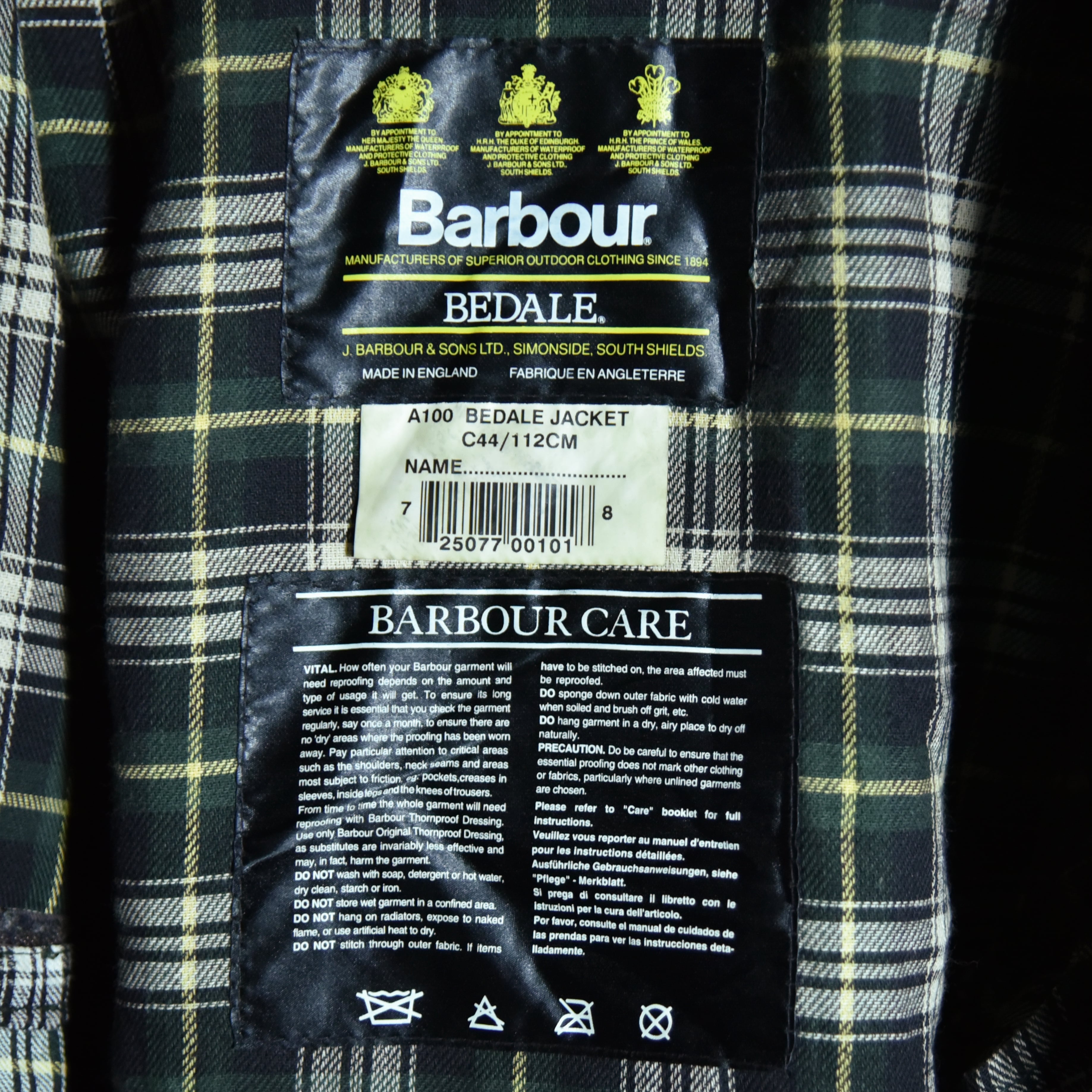 90s Barbour Bedale Size44 バブアー ビデイル 3ワラント 44サイズ