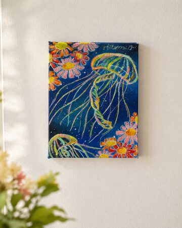 A-191/24】風景画 抽象画 夜空 絵画 キャンバス 真作 インテリア 作品