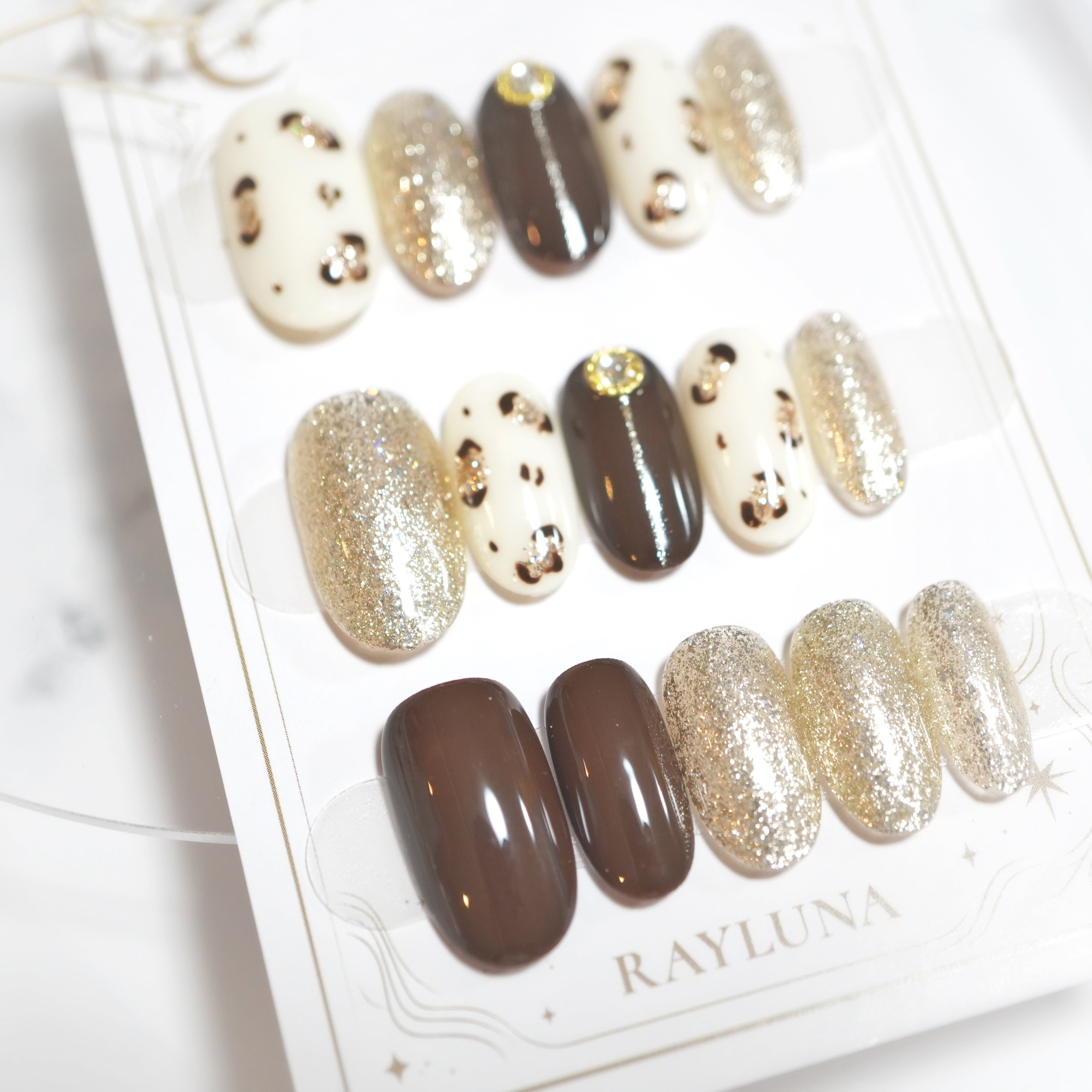 #643 レオパードデザイン/XY203 繰り返し使えるネイルチップ