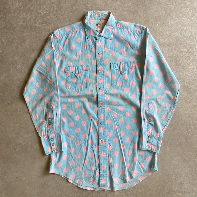1970s  HBARC  水玉 L/S Western Shirt　L位   G681