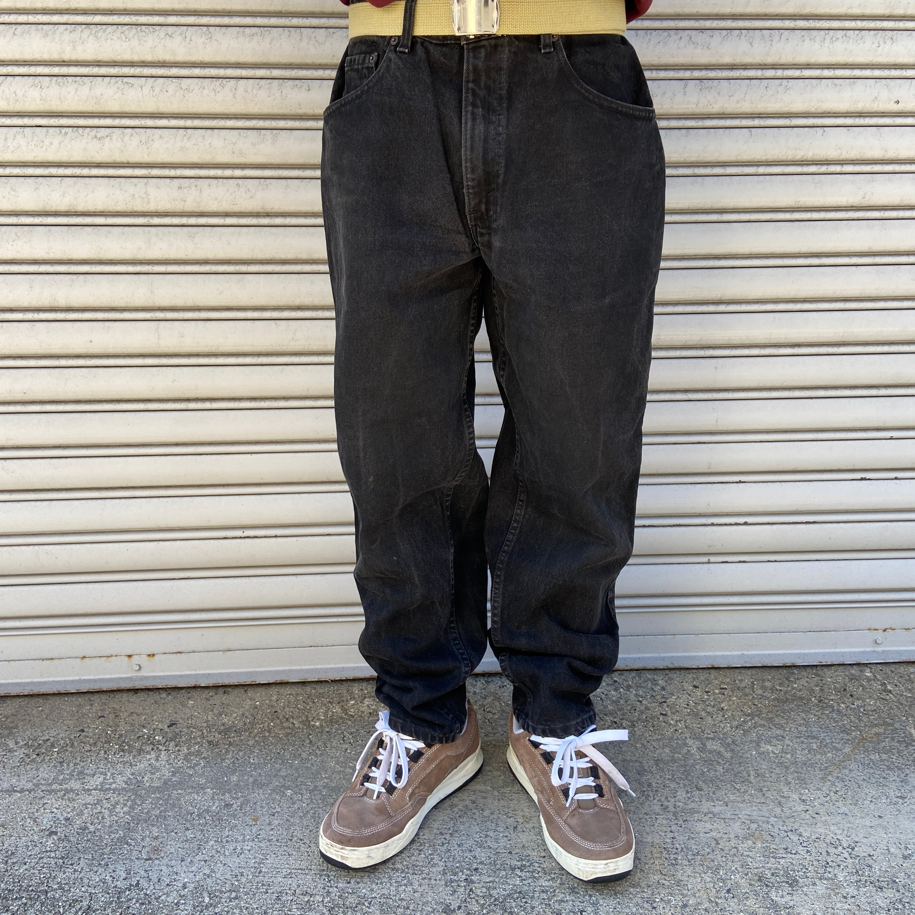 90s☆USA製☆Levi's☆550☆ブラックデニムテーパードパンツ☆W40☆