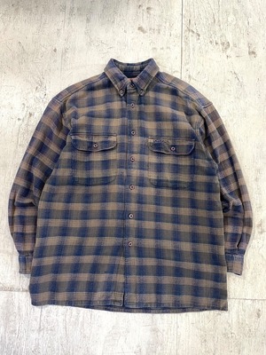 1990's flannel ombre check shirt #H158