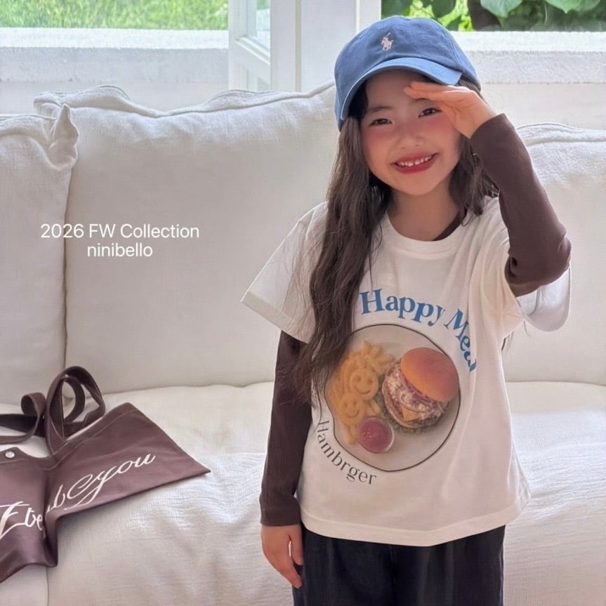 送料無料【予約】/ kidsハッピーミール半袖Tシャツ / ninibello