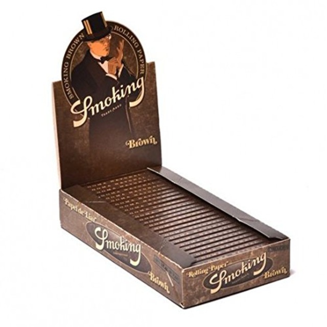 smoking [スモーキング]ブラウン 1 1/4(ワンクオーター) (78mm) ペーパー 50枚入り×25ブックレット(1箱) 手巻きタバコ 巻紙
