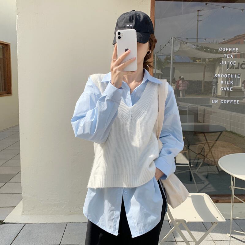 ホワイトニットレディーススプリングVネックセーター レッド 春物 オータム 秋物 試着室54011618926