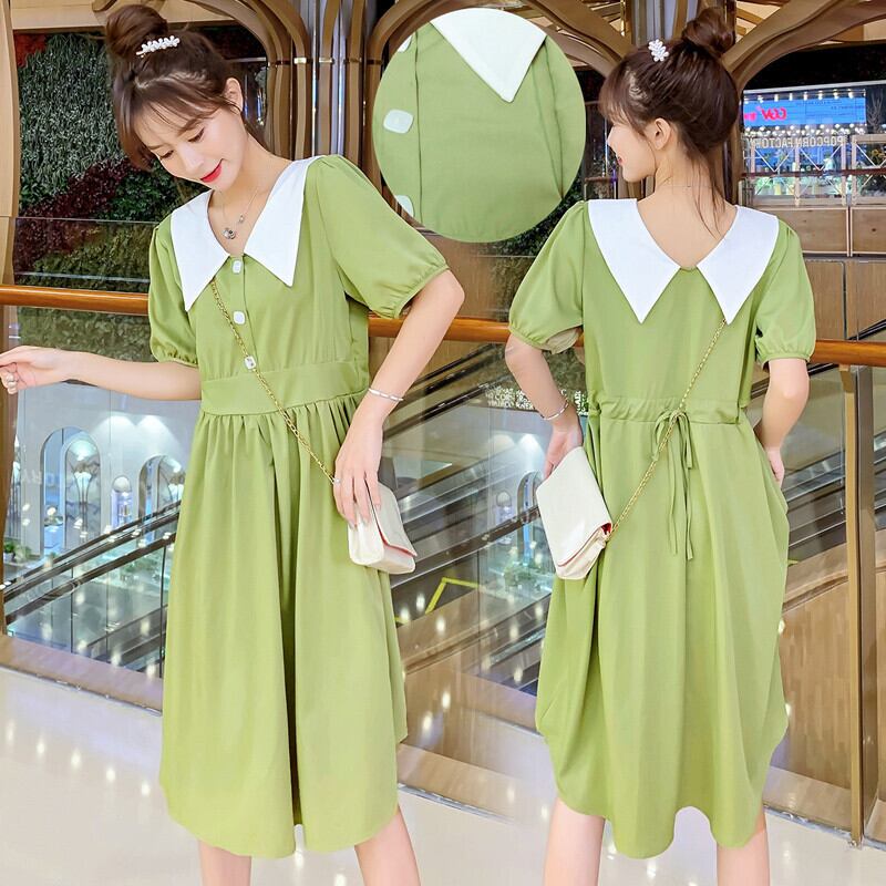 【新作】【送料無料】 新しいマタニティドレスファッションミドルレングスネイビーカラー母乳育児マタニティドレスのマタニティドレス2019夏バージョン-アリババ サマー 夏物 expec296495069521