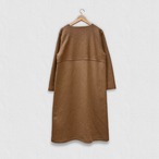 【人気シリーズ】ノーカラー 切り替えロングコート｜茶色 / キャメルブラウン｜サムネイル6