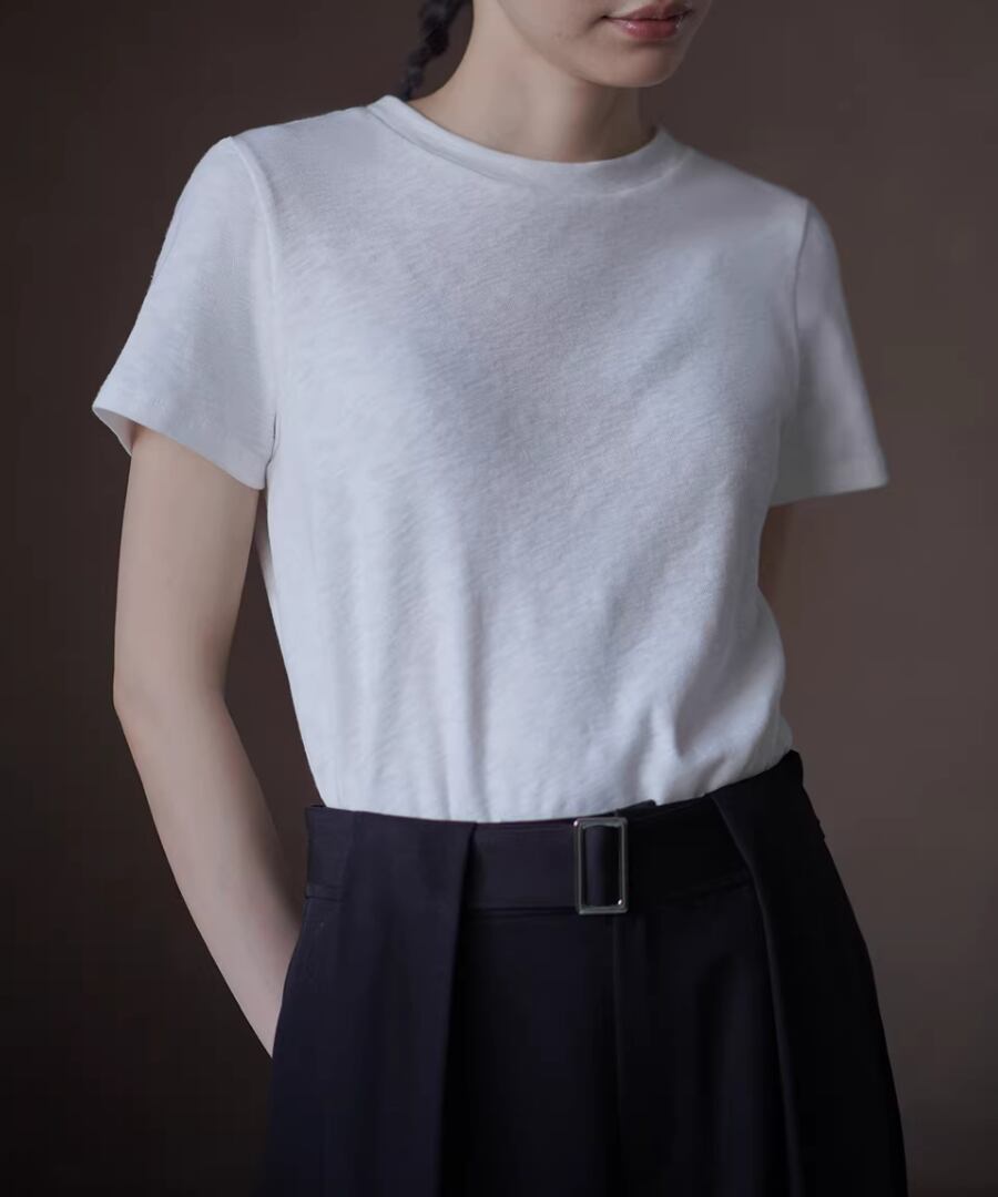 肌触りのよい◆シンプル丸首Tシャツ【t-10181】