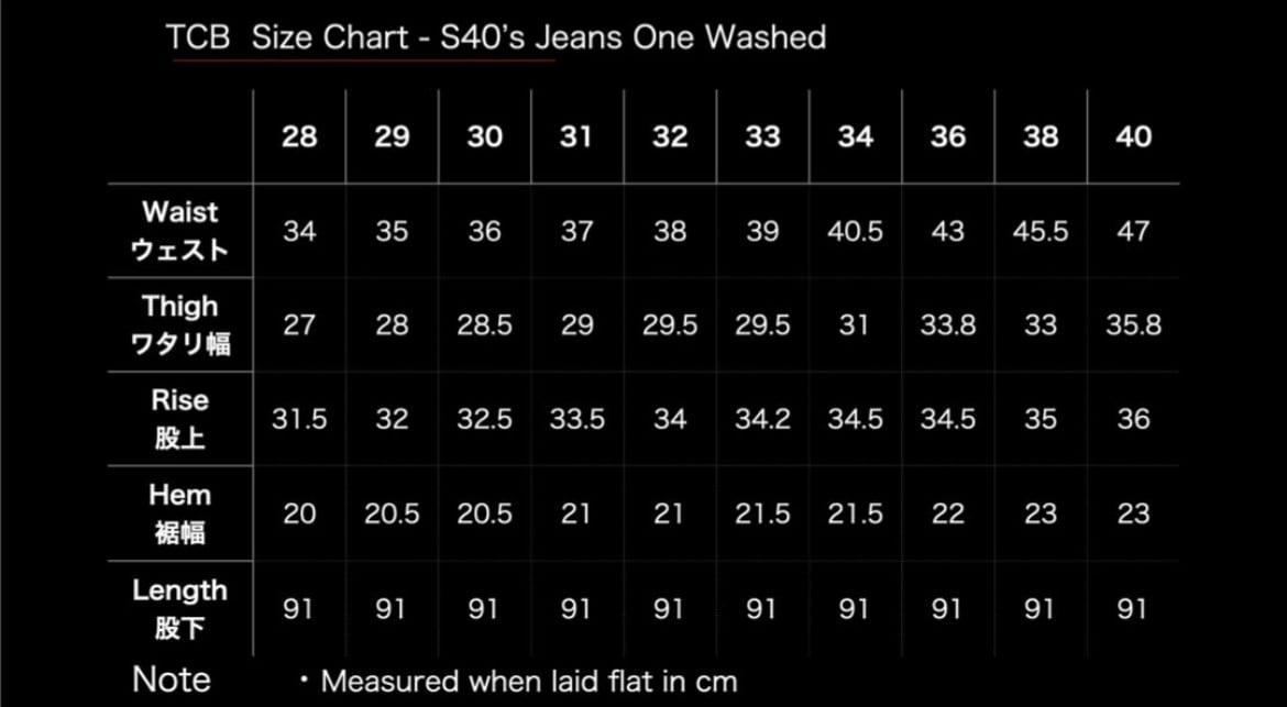 TCB jeans S40's Jeans（赤タブ仕様） | STYLE FACTORY & CO.