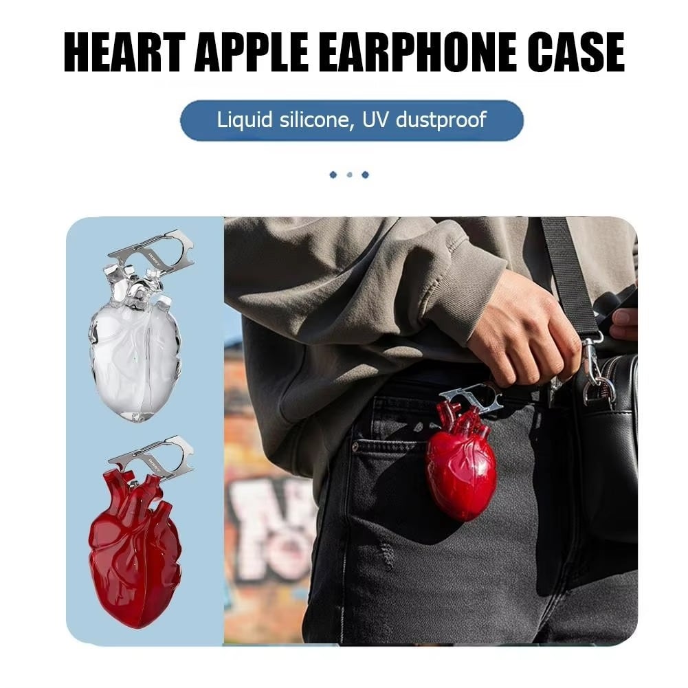 HEARTCASE 心臓デザイン AirPodsイヤホンケース ハイクオリティー