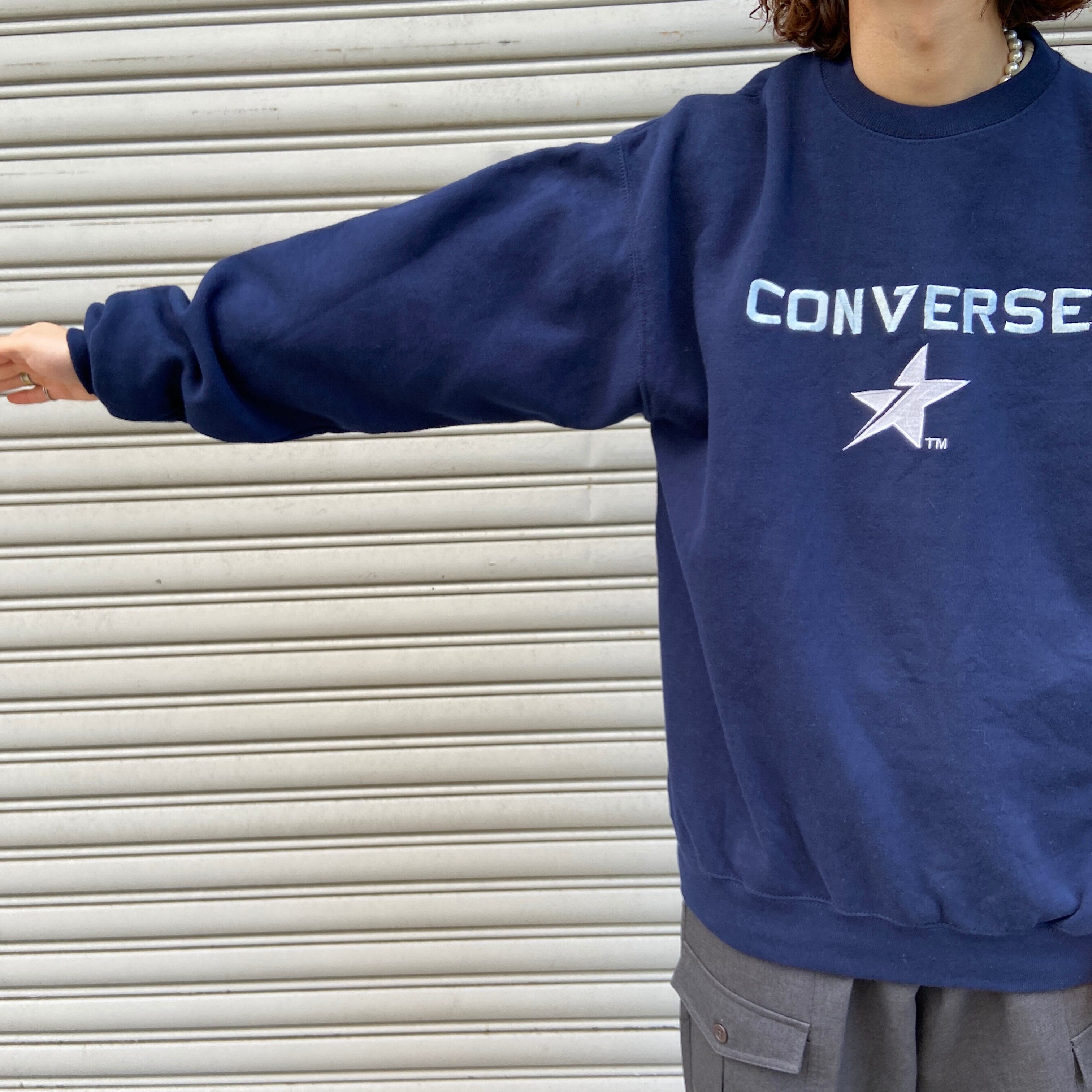 送料無料』COVERSE コンバース 刺繍ロゴスウェット L USA製 90s 80s