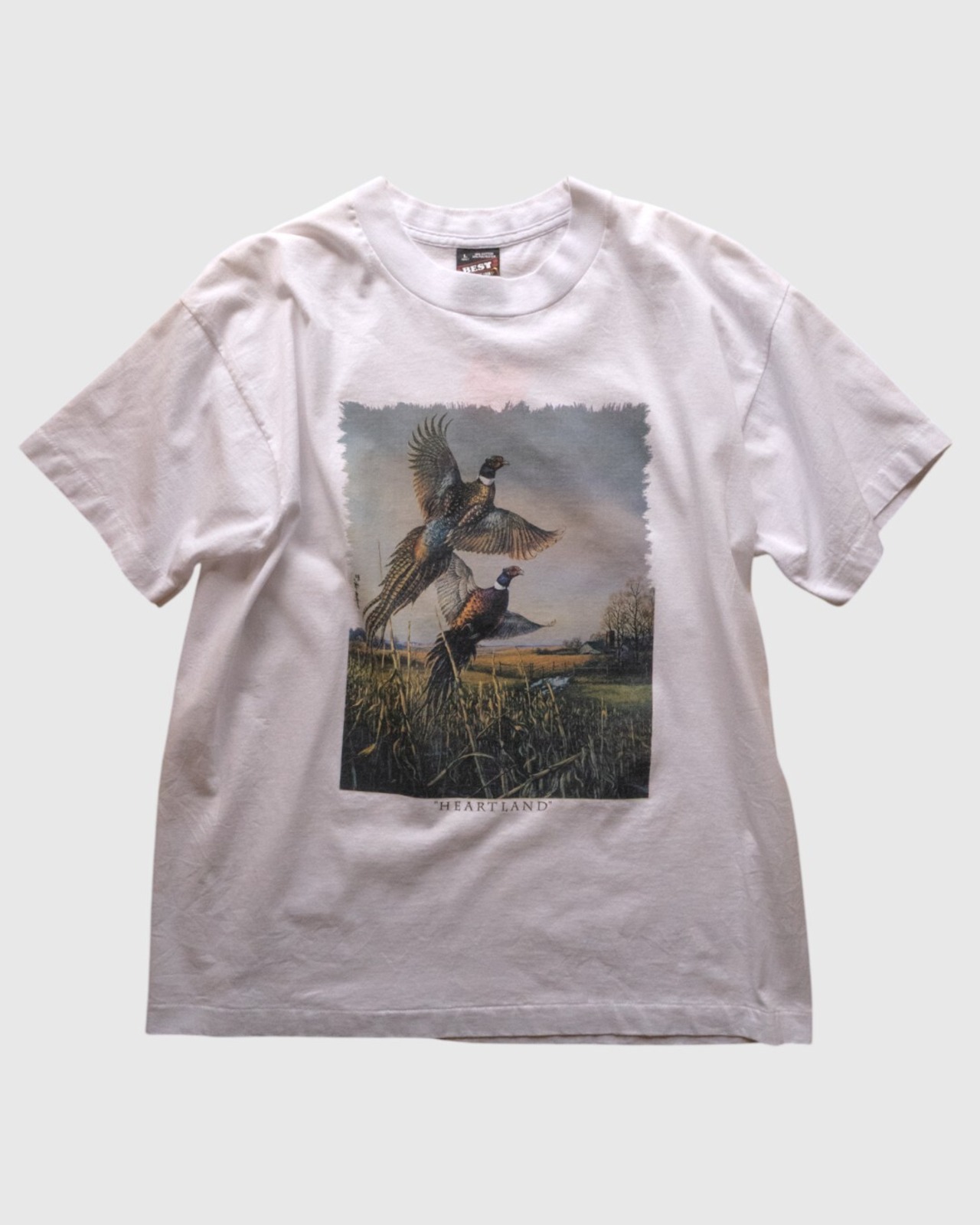 【古着】"HEARTLAND" キジ（雉） ネイチャーアートプリント T - 6
