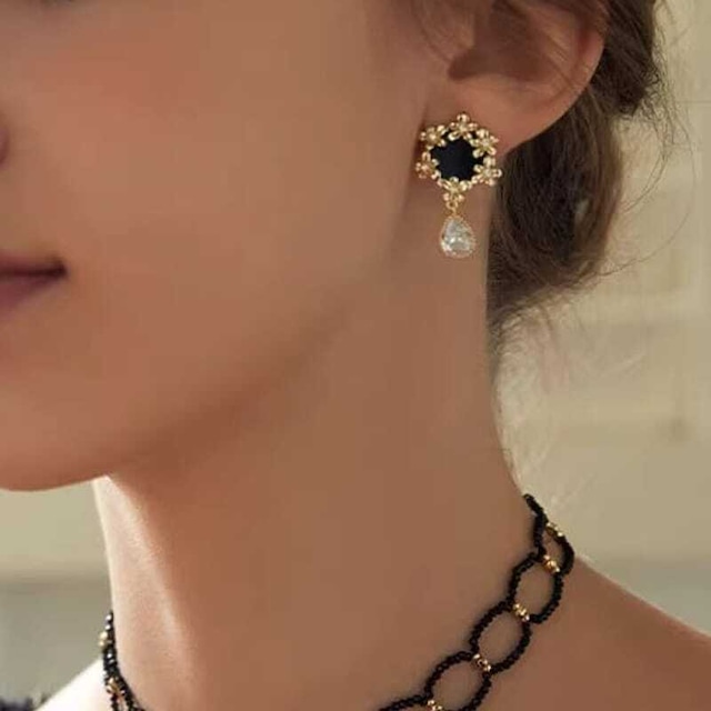 Flower drop pierce & earrings　M138